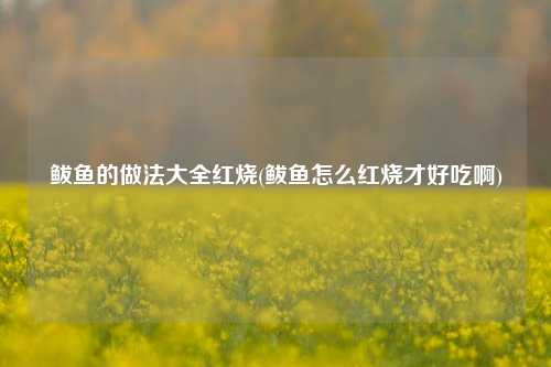 鲅鱼的做法大全红烧(鲅鱼怎么红烧才好吃啊)
