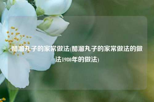 醋溜丸子的家常做法(醋溜丸子的家常做法的做法1980年的做法)