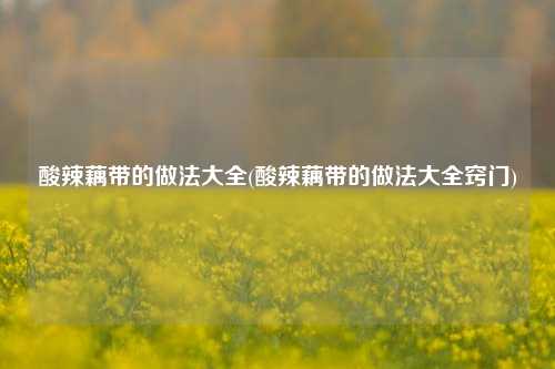 酸辣藕带的做法大全(酸辣藕带的做法大全窍门)