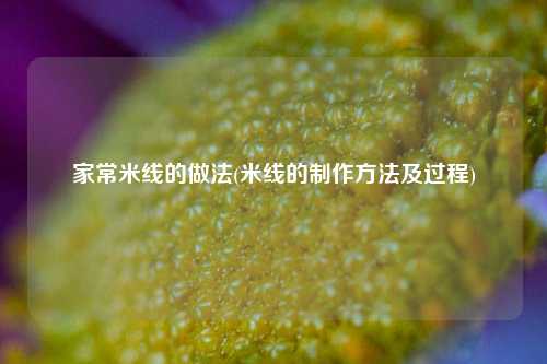 家常米线的做法(米线的制作方法及过程)